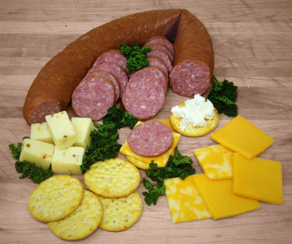 beef cheese sausage crackers platters